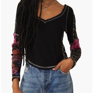 Brand NEW FREE PEOPLE Amara Embroidered Thermal Top SOLD OUT EVERYWHERE